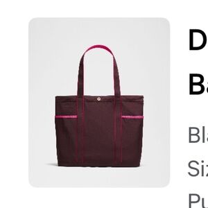 lululemon athletica Black Plum/Jeweled Magenta Tote with Pink Accents